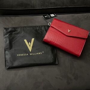 Red Embossed Clutch